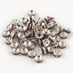100pcs/lot Red Copper Rhinestone Rondelle Crystal Bead Big Hole Loose Spacer Beads for DIY Jewelry Making Accessories Supplie