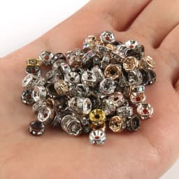 100pcs/lot Red Copper Rhinestone Rondelle Crystal Bead Big Hole Loose Spacer Beads for DIY Jewelry Making Accessories Supplie