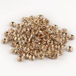 100pcs/lot Red Copper Rhinestone Rondelle Crystal Bead Big Hole Loose Spacer Beads for DIY Jewelry Making Accessories Supplie