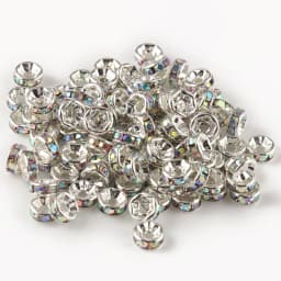 100pcs/lot Red Copper Rhinestone Rondelle Crystal Bead Big Hole Loose Spacer Beads for DIY Jewelry Making Accessories Supplie