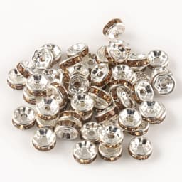 100pcs/lot Red Copper Rhinestone Rondelle Crystal Bead Big Hole Loose Spacer Beads for DIY Jewelry Making Accessories Supplie