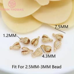 (3330)20PCS 4.3x7.5MM 24K Gold Color Plated Brass Thread Cord Wire Cover Clasps High Quality Diy Jewelry Findings Accessories
