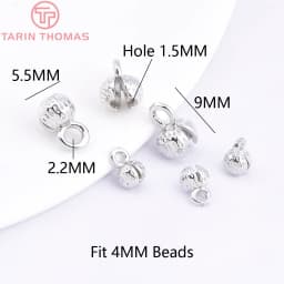 (3330)20PCS 4.3x7.5MM 24K Gold Color Plated Brass Thread Cord Wire Cover Clasps High Quality Diy Jewelry Findings Accessories