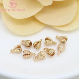 (3330)20PCS 4.3x7.5MM 24K Gold Color Plated Brass Thread Cord Wire Cover Clasps High Quality Diy Jewelry Findings Accessories