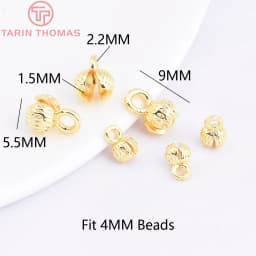 (3330)20PCS 4.3x7.5MM 24K Gold Color Plated Brass Thread Cord Wire Cover Clasps High Quality Diy Jewelry Findings Accessories