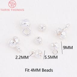 (3330)20PCS 4.3x7.5MM 24K Gold Color Plated Brass Thread Cord Wire Cover Clasps High Quality Diy Jewelry Findings Accessories