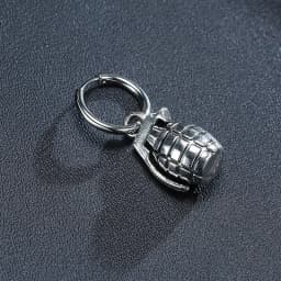 FUN GRENADE SHAPED EARRINGS FOR MEN JEWELRY STAINLESS STEEL HOOP EARING GIFT FOR HIM