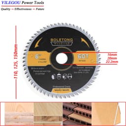 4' 5' 6' Carbide Circular Saw Blade For Dust-free Saw. 110mm, 125mm, 150mm X 60T Saw Blades Cutting Wood Aluminum. Arbor 20mm