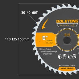 4' 5' 6' Carbide Circular Saw Blade For Dust-free Saw. 110mm, 125mm, 150mm X 60T Saw Blades Cutting Wood Aluminum. Arbor 20mm