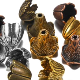 2pcs/lot Antique Bronze Hollow Flower Bead End Caps Silver Gold Spacer Apart Bead Cap For DIY Jewelry Making Finding Accessories