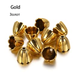 2pcs/lot Antique Bronze Hollow Flower Bead End Caps Silver Gold Spacer Apart Bead Cap For DIY Jewelry Making Finding Accessories
