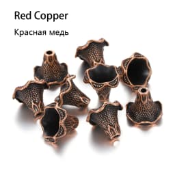 2pcs/lot Antique Bronze Hollow Flower Bead End Caps Silver Gold Spacer Apart Bead Cap For DIY Jewelry Making Finding Accessories