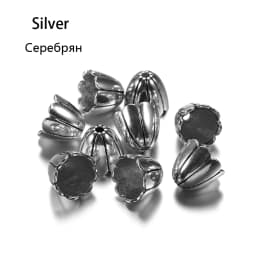 2pcs/lot Antique Bronze Hollow Flower Bead End Caps Silver Gold Spacer Apart Bead Cap For DIY Jewelry Making Finding Accessories