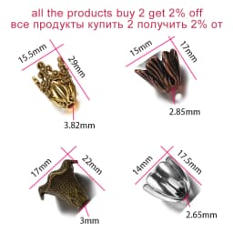 2pcs/lot Antique Bronze Hollow Flower Bead End Caps Silver Gold Spacer Apart Bead Cap For DIY Jewelry Making Finding Accessories