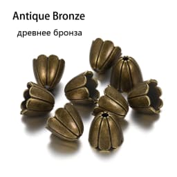 2pcs/lot Antique Bronze Hollow Flower Bead End Caps Silver Gold Spacer Apart Bead Cap For DIY Jewelry Making Finding Accessories