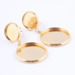 10pcs 12mm 20mm Cabochon Earring Base Setting Blanks Stainless Steel Gold Plated Earrings Studs Findings For Jewelry Making
