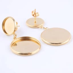 10pcs 12mm 20mm Cabochon Earring Base Setting Blanks Stainless Steel Gold Plated Earrings Studs Findings For Jewelry Making