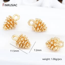 Lovely Gold Plated Small Pinecone Charms Pendant For Jewelry Making DIY Craft, Handmade Earrings Bracelet Necklace Accessories