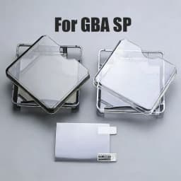 YUXI 1 Set Clear Protective Cover Case Shell Housing For GBA SP Game Console Crystal Cover Case HD Screen Protector Film