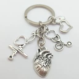 1 piece of heart charm keychain medical anatomical keychain heart keychain, used for doctors and nurses bag chain jewelry gift