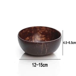 12-15cm Natural Coconut Bowl Set Wooden Salad Ramen Bowl Coconut Wood Spoon Set Coco Smoothie Kitchen Tableware Coconut Bowl