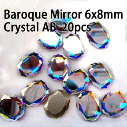20pcs Mix Colors Crystal Nail Charms Rhinestones Baroque Mirror Pixie Fancy Stone 3D Manicure Nail Art Decoration Jewelry