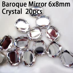 20pcs Mix Colors Crystal Nail Charms Rhinestones Baroque Mirror Pixie Fancy Stone 3D Manicure Nail Art Decoration Jewelry