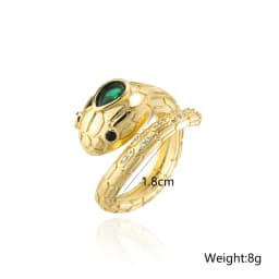 Fashion Gold Color Snake Ring For Women Girl Adjustable Exquisite Shiny Cubic Zirconia Finger Ring Wedding Jewelry Gift