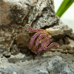 Fashion Gold Color Snake Ring For Women Girl Adjustable Exquisite Shiny Cubic Zirconia Finger Ring Wedding Jewelry Gift
