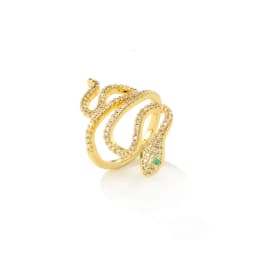 Fashion Gold Color Snake Ring For Women Girl Adjustable Exquisite Shiny Cubic Zirconia Finger Ring Wedding Jewelry Gift