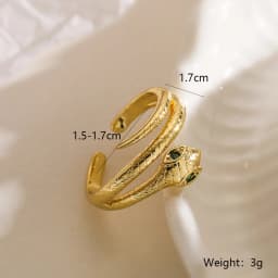 Fashion Gold Color Snake Ring For Women Girl Adjustable Exquisite Shiny Cubic Zirconia Finger Ring Wedding Jewelry Gift