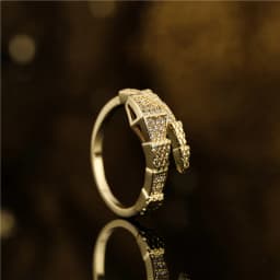 Fashion Gold Color Snake Ring For Women Girl Adjustable Exquisite Shiny Cubic Zirconia Finger Ring Wedding Jewelry Gift