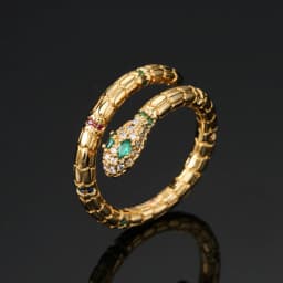 Fashion Gold Color Snake Ring For Women Girl Adjustable Exquisite Shiny Cubic Zirconia Finger Ring Wedding Jewelry Gift