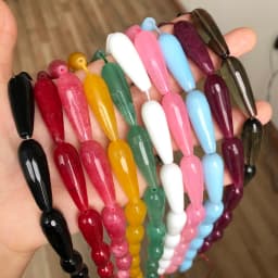 10*30mm Water Drop Angelite Jades Stone Beads Natural Faceted Loose Spacer Beads for Jewelry Making DIY Bracelet Accessories
