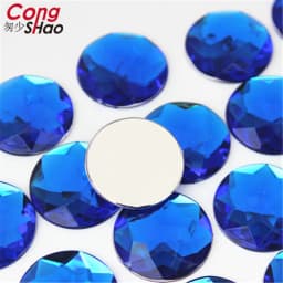 Cong Shao 20pcs 25mm Colorful Acrylic Rhinestone Round Flat Back Beads Crystal Stones DIY Costume Jewelry Accessories ZZ156