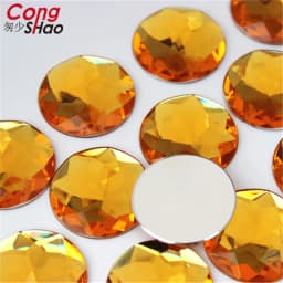 Cong Shao 20pcs 25mm Colorful Acrylic Rhinestone Round Flat Back Beads Crystal Stones DIY Costume Jewelry Accessories ZZ156