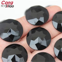 Cong Shao 20pcs 25mm Colorful Acrylic Rhinestone Round Flat Back Beads Crystal Stones DIY Costume Jewelry Accessories ZZ156