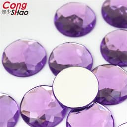 Cong Shao 20pcs 25mm Colorful Acrylic Rhinestone Round Flat Back Beads Crystal Stones DIY Costume Jewelry Accessories ZZ156