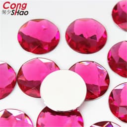 Cong Shao 20pcs 25mm Colorful Acrylic Rhinestone Round Flat Back Beads Crystal Stones DIY Costume Jewelry Accessories ZZ156