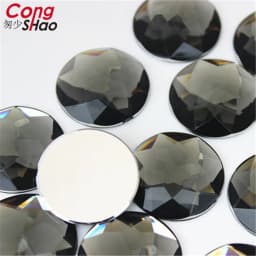 Cong Shao 20pcs 25mm Colorful Acrylic Rhinestone Round Flat Back Beads Crystal Stones DIY Costume Jewelry Accessories ZZ156