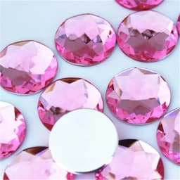 Cong Shao 20pcs 25mm Colorful Acrylic Rhinestone Round Flat Back Beads Crystal Stones DIY Costume Jewelry Accessories ZZ156