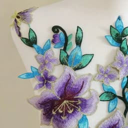 2Pcs/Set Lace Applique Trim Patches Purple Flower For Prom Wedding Dress Accessory Lace Fabric
