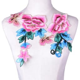 2Pcs/Set Lace Applique Trim Patches Purple Flower For Prom Wedding Dress Accessory Lace Fabric