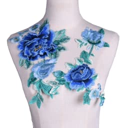 2Pcs/Set Lace Applique Trim Patches Purple Flower For Prom Wedding Dress Accessory Lace Fabric