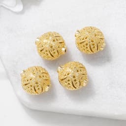 (2890)4PCS 14x15MM 24K Gold Color Plated Brass Oval Spacer Beads Bracelet Beads High Quality Diy Jewelry Accessories