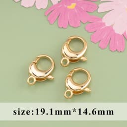 YEGUI M824,jewelry accessories,lobster clasp hooks,18k gold plated,0.3 microns,necklace bracelet,jewelry making,10pcs/lot