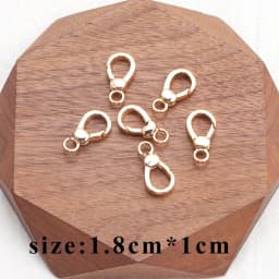 YEGUI M824,jewelry accessories,lobster clasp hooks,18k gold plated,0.3 microns,necklace bracelet,jewelry making,10pcs/lot