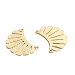 10pcs Polished Raw Brass Flower Leaf Sector Moon Square Shell Dragonfly Shape Charms Pendant For Jewelry Earring Necklace Making