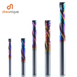 1PC Woodwork Milling Cutter UP & DOWN Cut 2 Flutes Spiral Carbide Milling Tool Router Compression Wood End Mill Cutter Bits