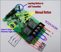 DC 12V 24V 36V Motor Manual Controller Motor Remote Control Switch Forwards Reverse Up Down Stop with Limit Switch 60W Curtain